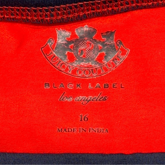 Juicy Couture Mini Skirt Girls 16 Red Blue Logo Stripe Stretch Cheerleader Y2K - Picture 2 of 11